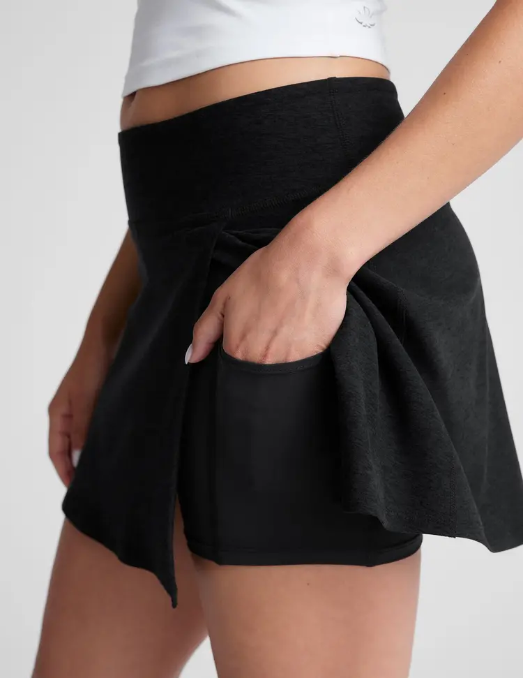 Beyond Yoga Spacedye Points Crossover Skirt - Darkest Night DRKNT