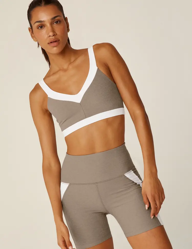 Beyond Yoga Spacedye Top Line Bra - Birch/White