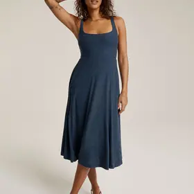 Beyond Yoga At the Ready Square Neck Dress - Nocturnal Navy (NCNVY)