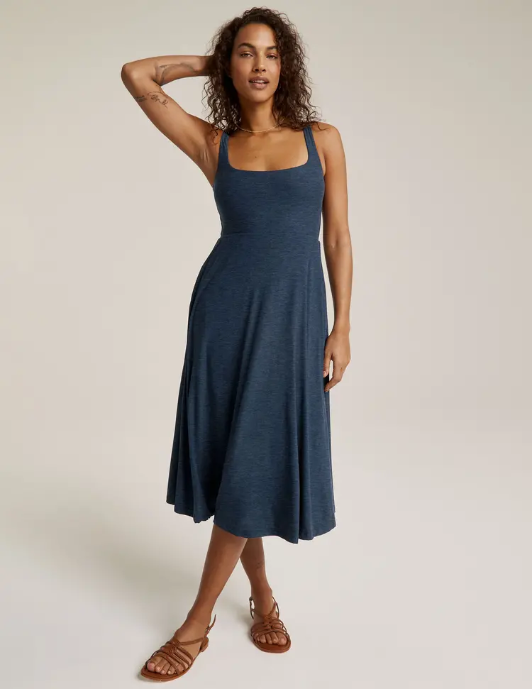 Beyond Yoga At the Ready Square Neck Dress - Nocturnal Navy (NCNVY)