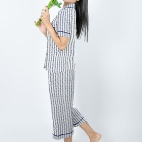 Aspen Dream Jolene S/S Crop Pant PJ Set - Coral Print