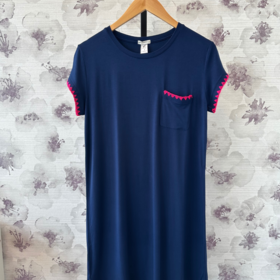 Aspen Dream Cute Stitching Sleepshirt - Navy