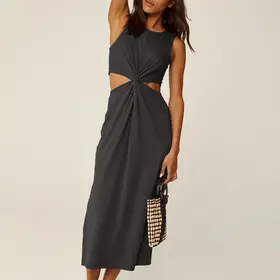 Beyond Yoga Around the World Front Twist Dress - Black