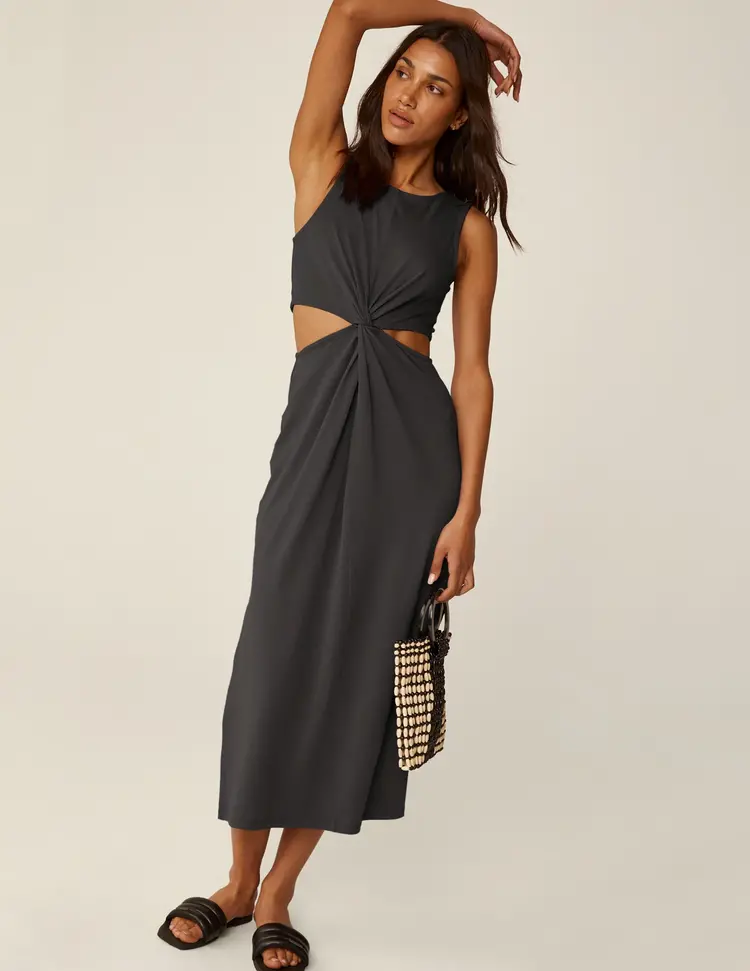 Beyond Yoga Around the World Front Twist Dress - Black