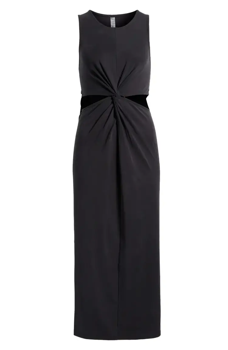 Beyond Yoga Around the World Front Twist Dress - Black