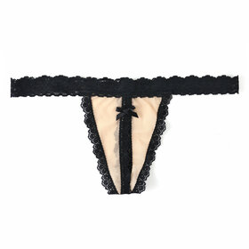 Hanky Panky Ouvert G-String Panty - Mocha/Black