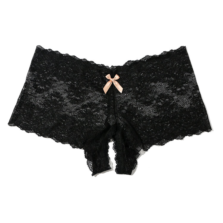 Hanky Panky Luxe Lace Ouvert Brief - Black