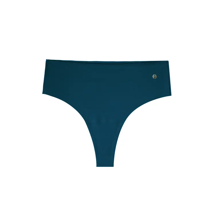 Evelyn & Bobbie High-Rise Thong Panty - Deep Tide