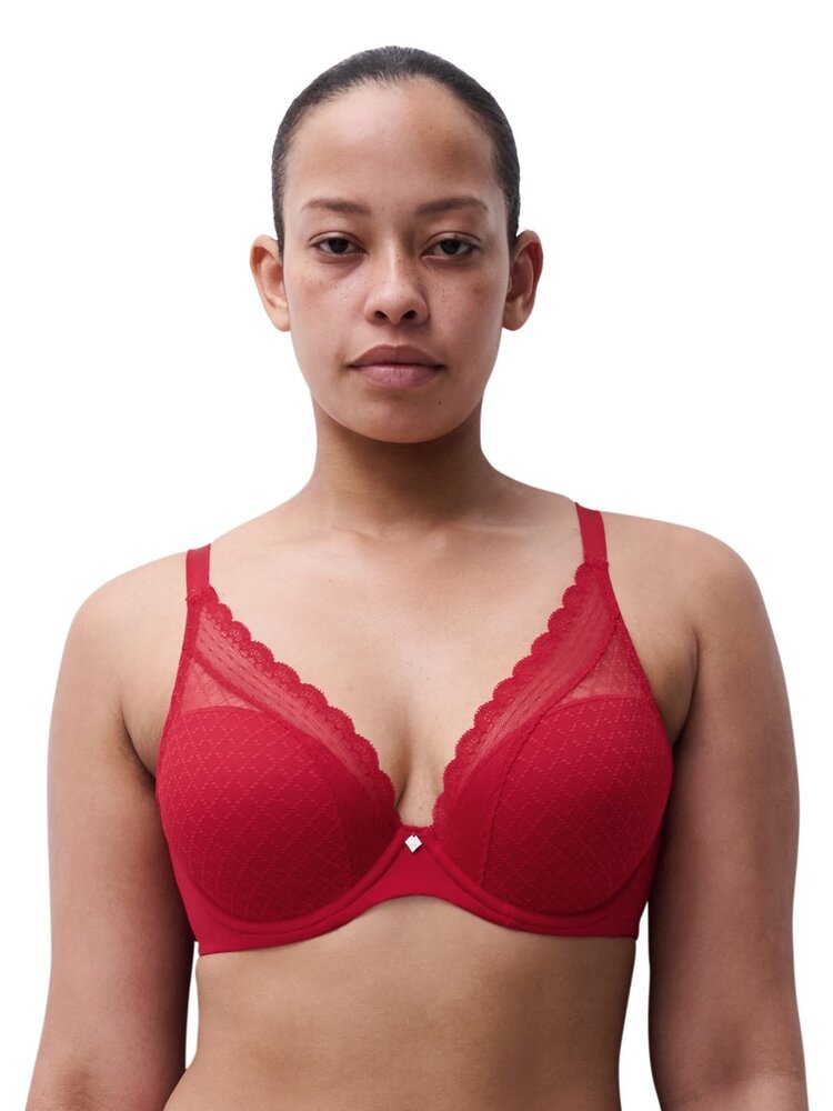 Chantelle Norah Chic Plunge T-Shirt Bra - Poppy Red (0YU)