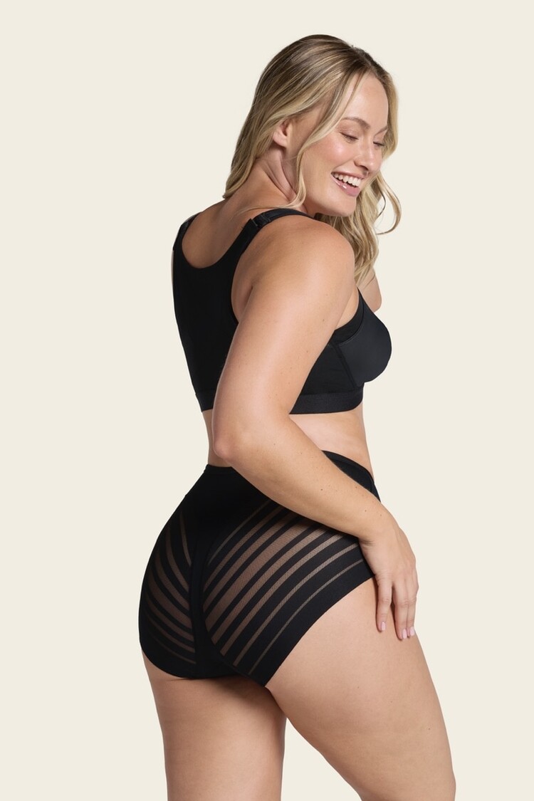 Leonisa Stripe Undectectable Shaper Panty - Black (700)