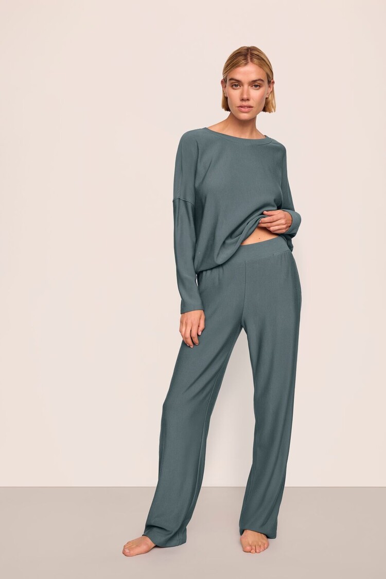 Eberjey Softest Sweats Straight Pant - Stone Blue