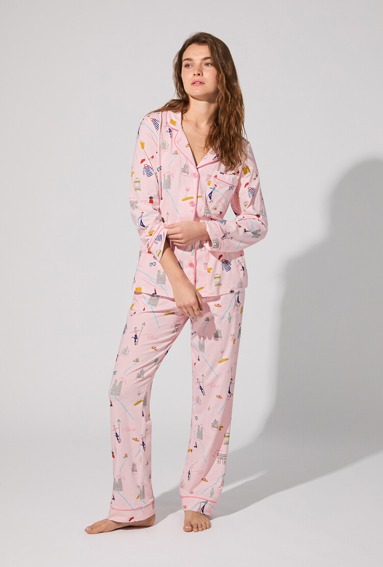 Bed Head Long Sleeve Classic PJ Set - 48 Hours in Paris