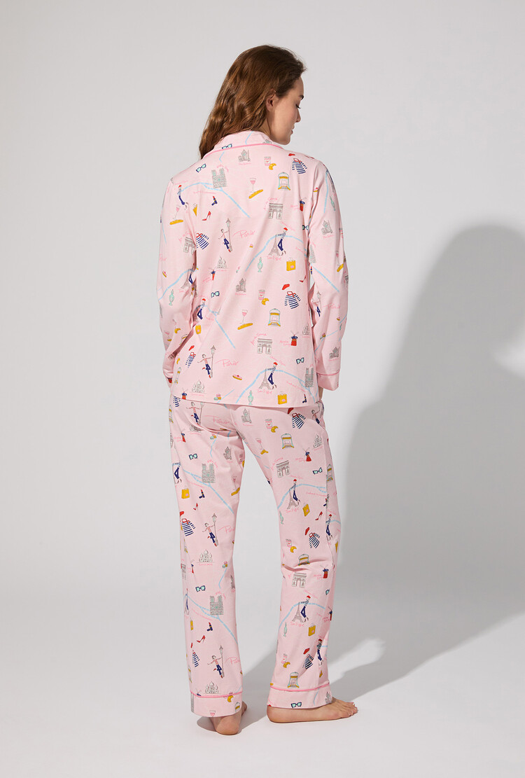 Bed Head Long Sleeve Classic PJ Set - 48 Hours in Paris