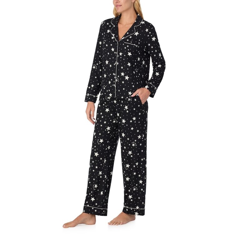 Kate Spade Brushed Jersey Button PJ Set - Night Stars