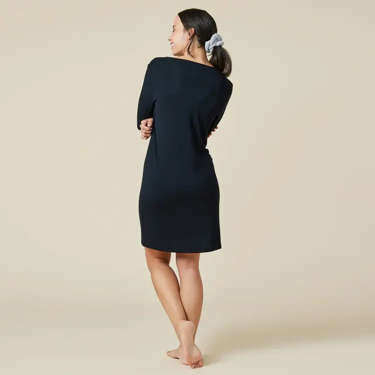 Softies Natalie V-Neck Sleepshirt - Black