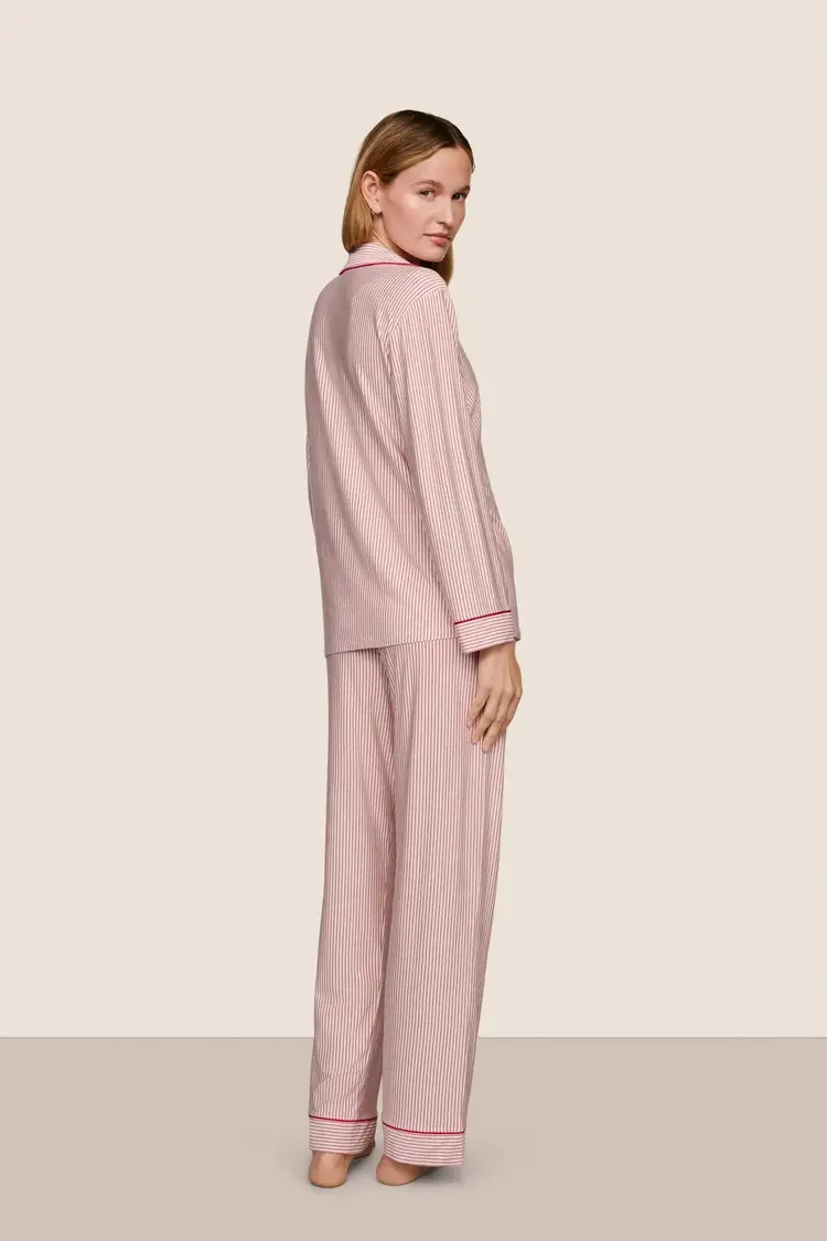 Eberjey Gisele Long Pant PJ Set - Duo Holly Stripe Print