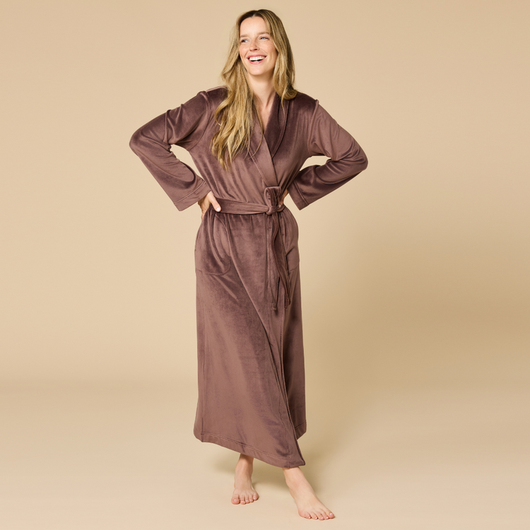 Softies Serenity Shear Mink Robe - Espresso