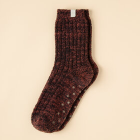 Softies Marshmallow Crew Socks - Dark Heather Cherry Cola