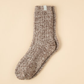 Softies Marshmallow Crew Socks - Light Heather Espresso