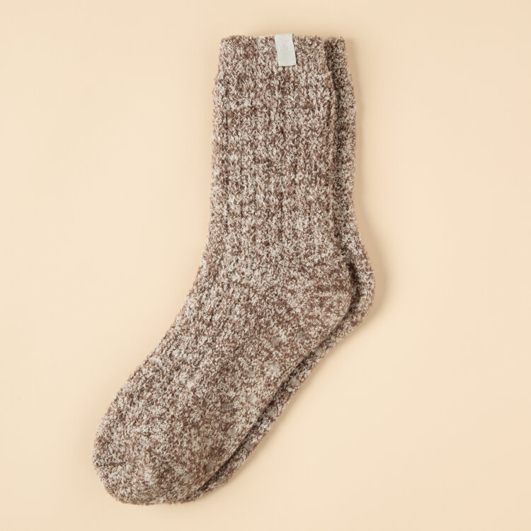 Softies Marshmallow Crew Socks - Light Heather Espresso