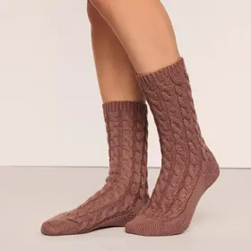 Eberjey Cozy Crew Sock - Deep Taupe