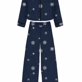 Aspen Dream Grace L/S Long Pant PJ Set - Snowflakes