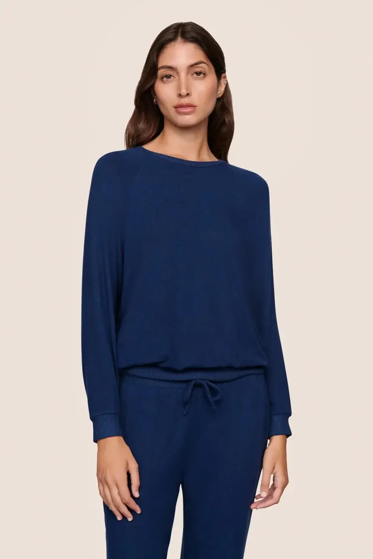 Eberjey Cozy Time Crew Neck Pullover - Navy