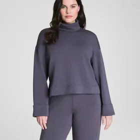 Spanx AirEssentials Cropped Turtleneck - Storm