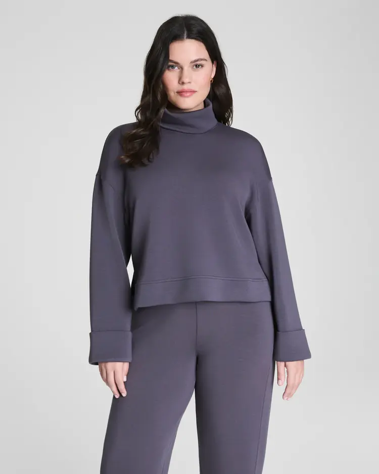 Spanx AirEssentials Cropped Turtleneck - Storm