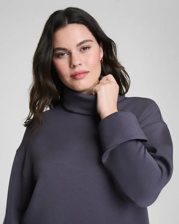 Spanx AirEssentials Cropped Turtleneck - Storm