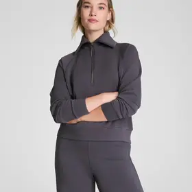 Spanx AirEssentials Half-Zip Sweatshirt - Storm