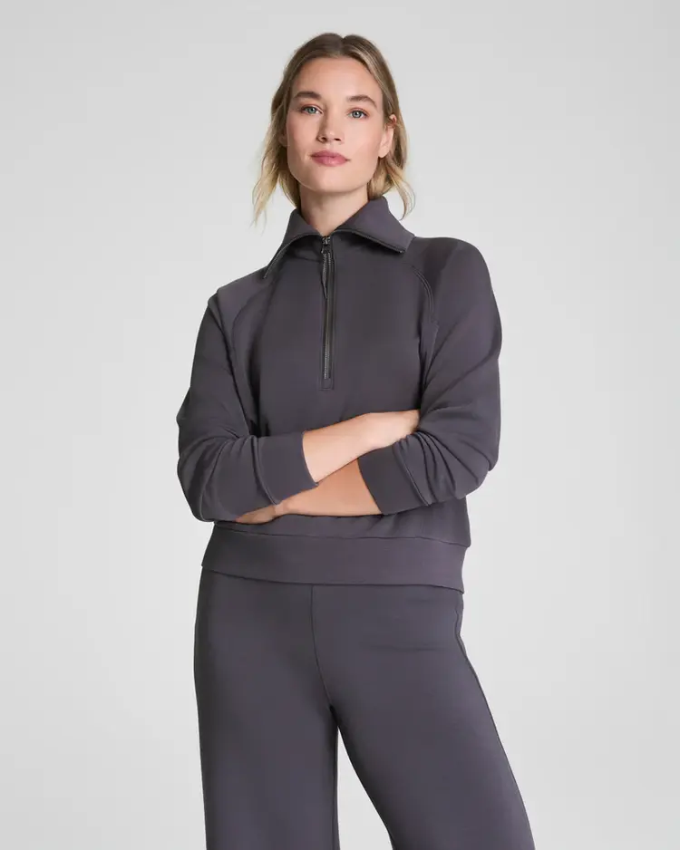 Spanx AirEssentials Half-Zip Sweatshirt - Storm