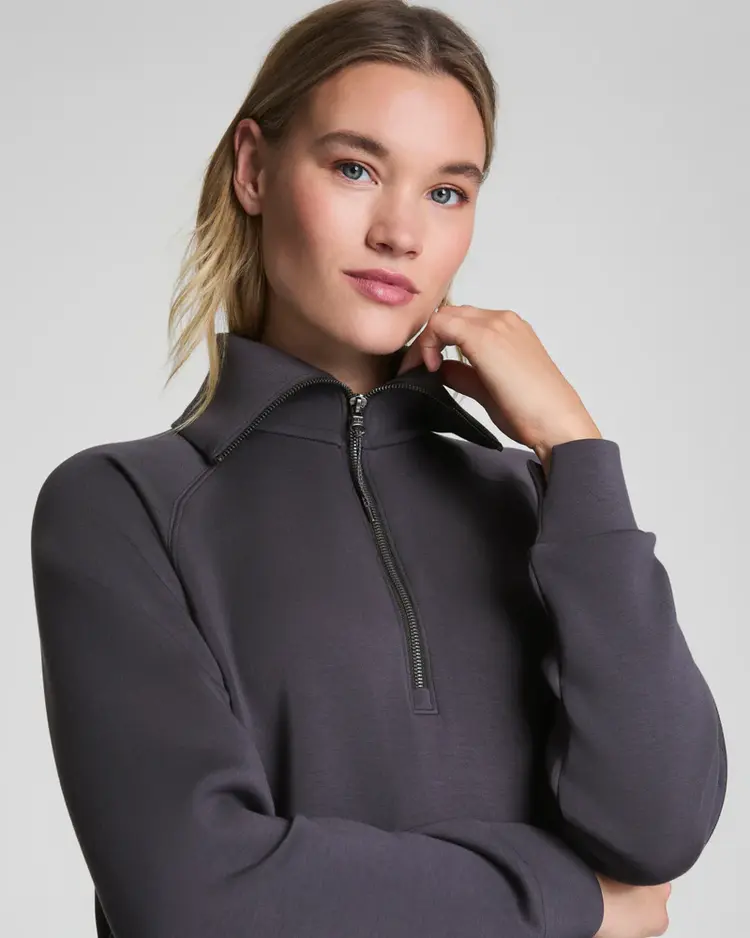 Spanx AirEssentials Half-Zip Sweatshirt - Storm