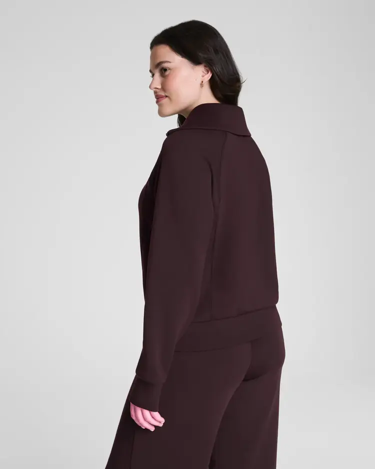 Spanx AirEssentials Half-Zip Sweatshirt - Truffle Brown (TRFBR)