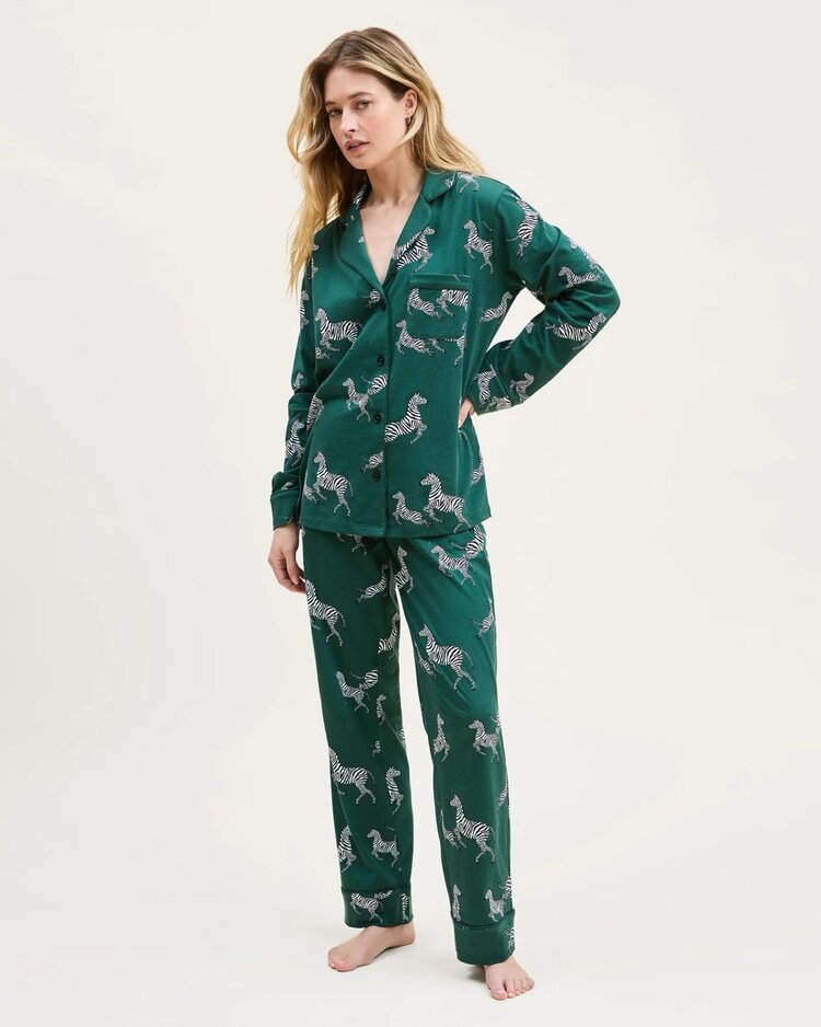 Petite Plume Pima Long Pant Pajama Set - Zebre de Foret