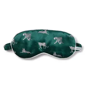 Petite Plume Sleep Mask Mulberry Silk - Green Panthere de Luxe