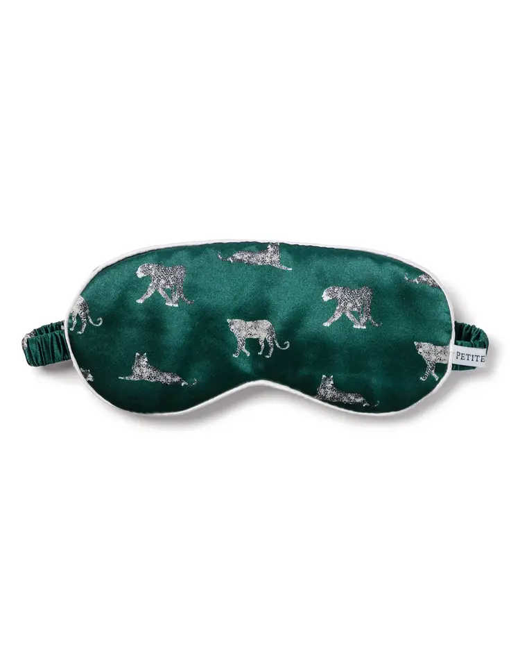 Petite Plume Sleep Mask Mulberry Silk - Green Panthere de Luxe