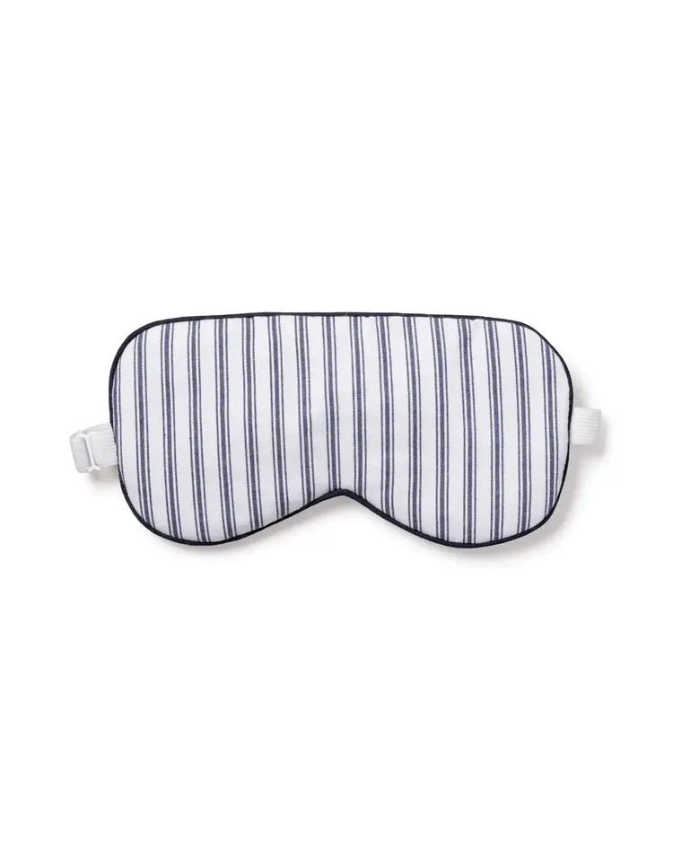 Petite Plume Cotton Twill Sleep Mask - Navy Ticking Stripe
