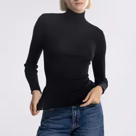 Oscalito Ribbed Mock Turtleneck Shirt - Black (020)