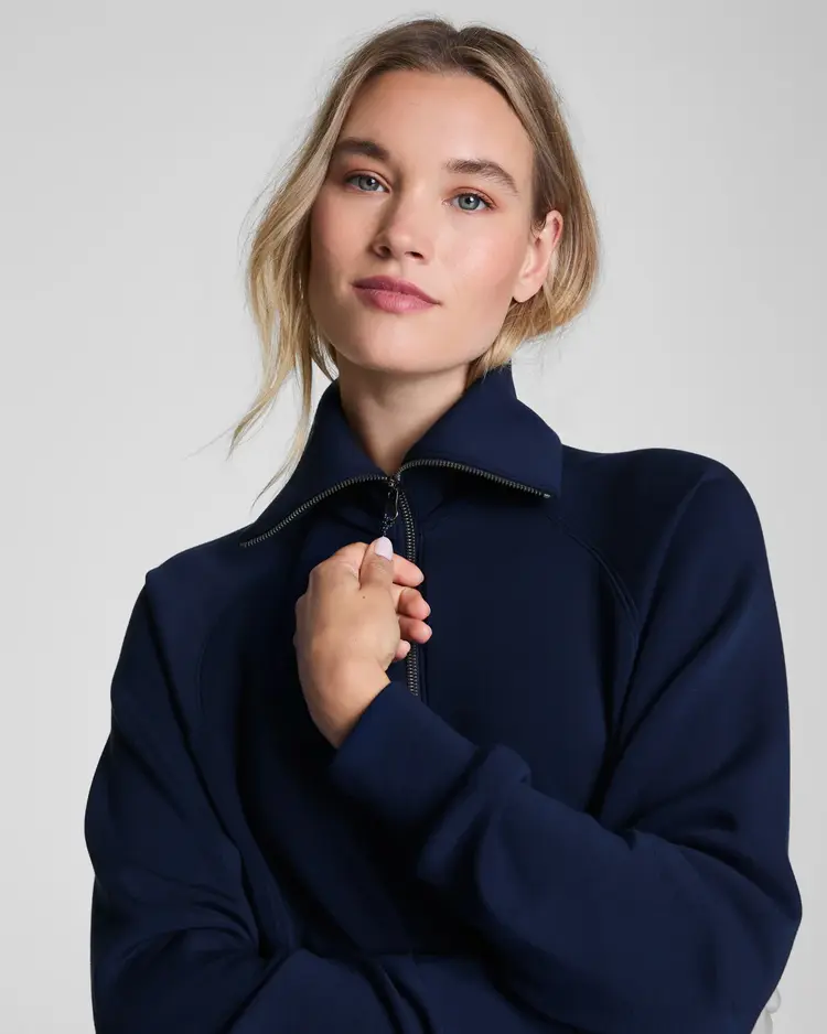 Spanx AirEssentials Half-Zip Sweatshirt - Navy