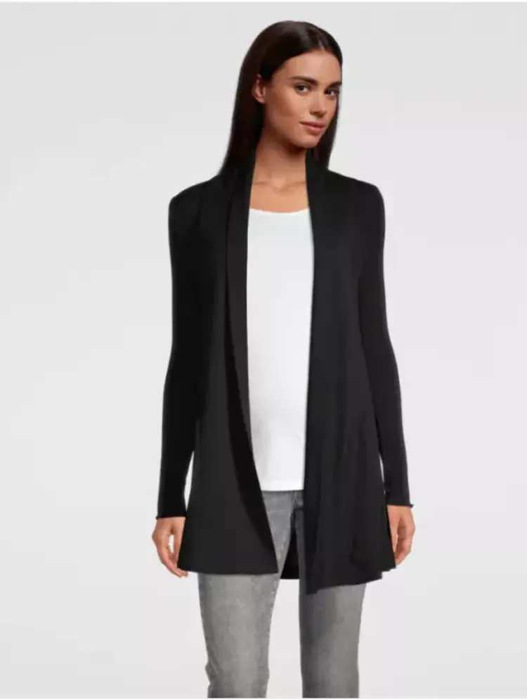 Oscalito Wool-Silk Long Cardigan - Black