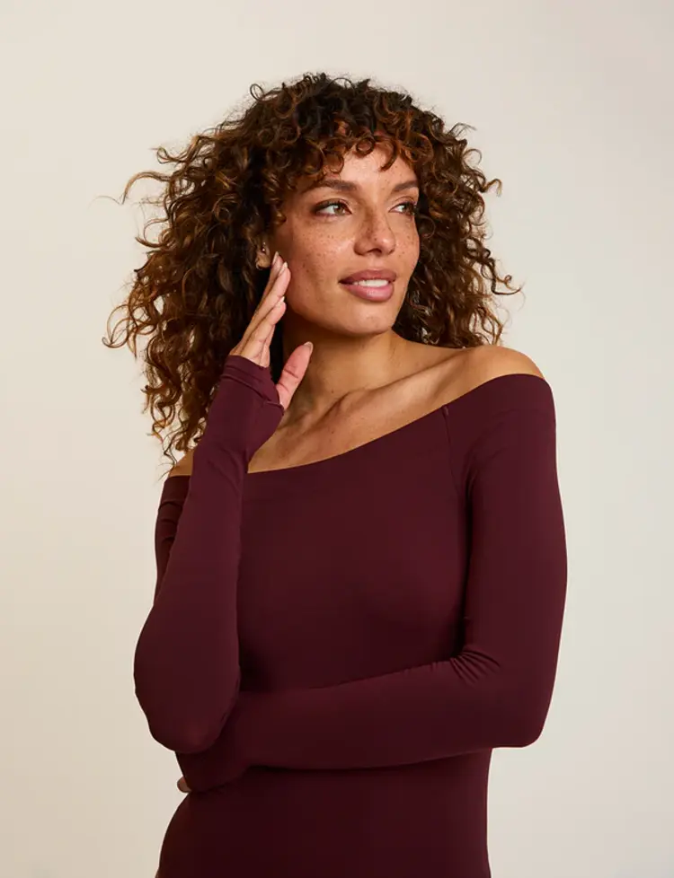 Commando Ballet Off-Shoulder Bodysuit - Raisin