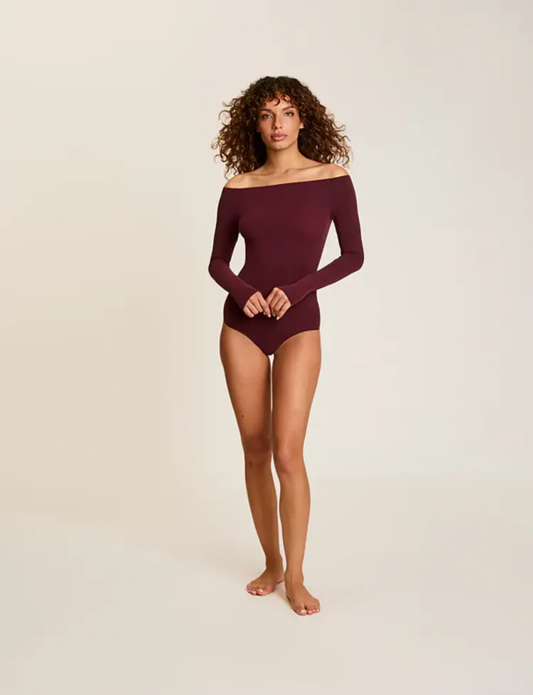 Commando Ballet Off-Shoulder Bodysuit - Raisin