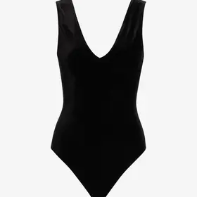 Commando Velvet Deep-V Bodysuit - Black