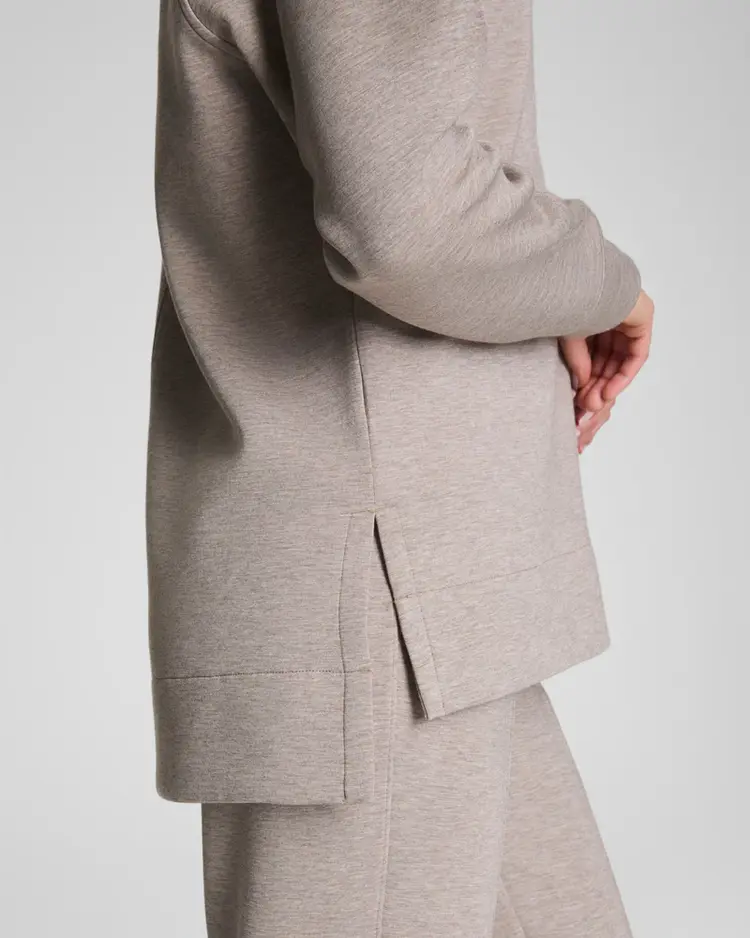 Spanx Brushed AirEssentials Half-Zip Tunic - Birch Heather HTBRC