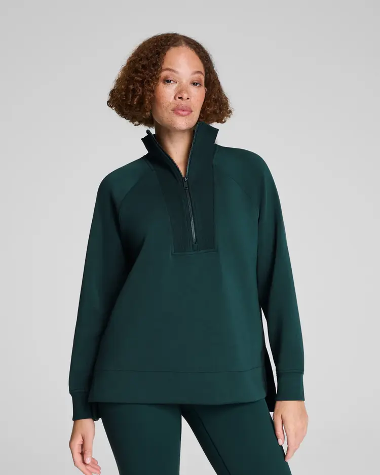 Spanx Brushed AirEssentials Half-Zip Tunic - Meridian