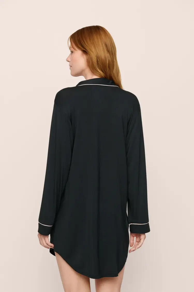 Eberjey Gisele Sleep Shirt - Black/Pink