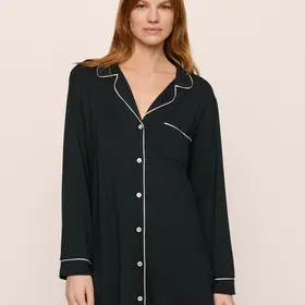 Eberjey Gisele Sleep Shirt - Black/Pink