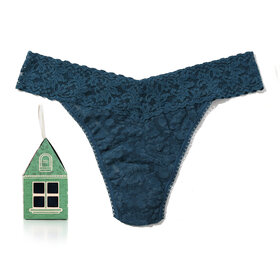 Hanky Panky Gingerbread House Original Rise Thong - Deep Waters Blue