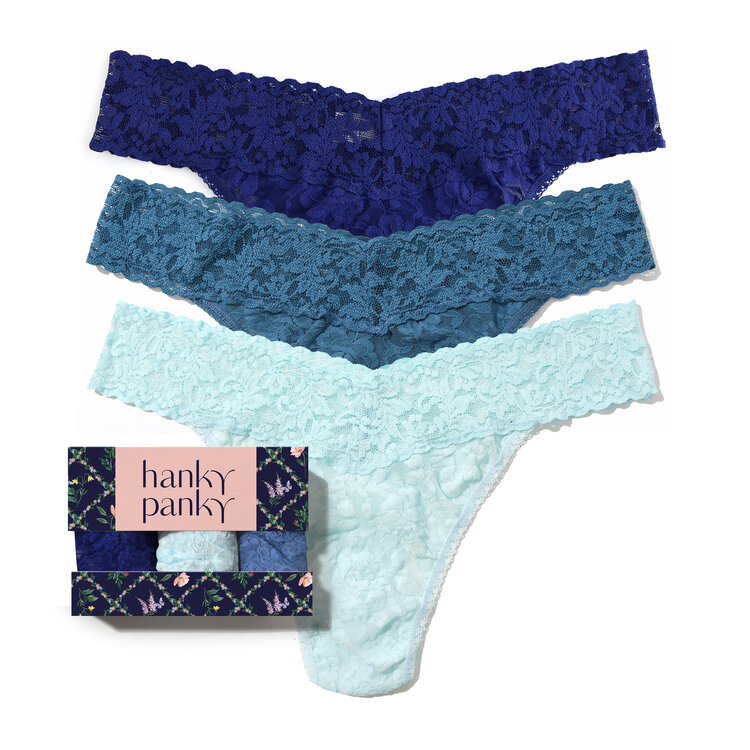 Hanky Panky Original Rise Thong Panty 3 Pk - Odyssey, Storm, Celeste